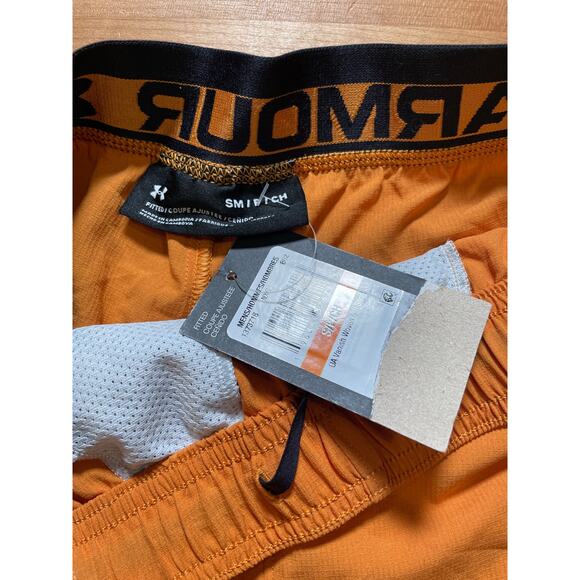 Under Armour Mens Vanish Woven 6" Shorts Honey Orange / Black S - Picture 6 of 7